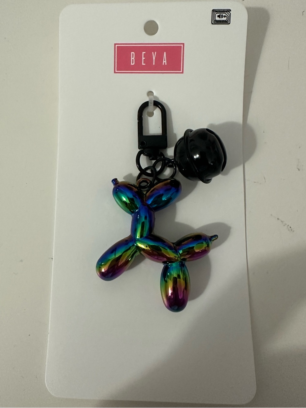 Balloon Dog Keychain - Iridescent Card Holder with Black Clip (NEW)
